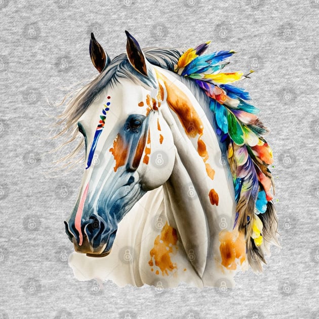 Native Horse With Feathers by ERArts
